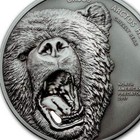2017 Cook Islands 2 Oz Silver Coin North American Predators Grizzly Bear - 500