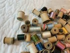 Antique Wooden Spools Of Thread  Various Makers  Various Sizes  Lot Of 90 Spools