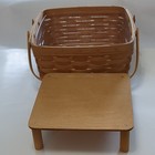 Longaberger Large Handwoven Rectangle Basket W handles  Liner  And Riser 1995