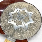 Antique Edo meiji Japanese Kagami Bronze Hand Mirror Signed  With Wooden Case