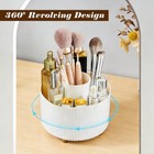 Lvyking 360-degree Rotation Pencil Holder With 5 Slots  White