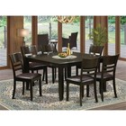 East West Furniture Parfait 7-piece Dining Set With Leather Chairs In Cappuccino