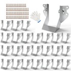 25 Pack Galvanized 2x4 Joist Hangers With Screws - Heavy Duty Face Mount Support