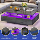 Coffee Table Adjustable Dimmable Led Color With 4 Drawers Storage Living Room