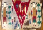 Navajo Rug Textile With Yei Figures   Geometric Design  Ownership History Na