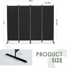 Rantila 4 Panel Room Divider  6 Ft Folding Privacy Screen With Wide Feet 