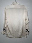 Vintage Chanel Silk Blouse Cc Gold Buttons Ivory Black Trim 80s 90s Authentic