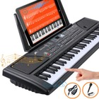 61 Key Electric Piano W  Stand Digital Music Electronic Keyboard   Adapter   Mic