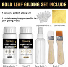 Gold Leaf Kit  100ml Gilding Adhesive And Varnish With 100 Gold Leaf Sheets For