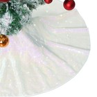 Christmas Tree Skirt Round Sparkly Sequin White Ornaments Xmas 36  Iridescent