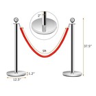 6pcs Stanchion Posts Queue Pole Retractable 3 Velvet Ropes Crowd Control Barrier