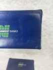 Lot Of 2 Norwest Banks Blue Zipper Pouches Vintage Bank Deposit Bags 10 5    X 5 5