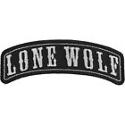 Lone Wolf Small Top Rocker Sew On Iron On Embroidered Patch 4  X 1 3 4 