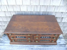 Antique Thread Spool Advertising Cabinet Goff s Braid -6 Drawer Oak Wood Storage