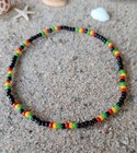 Rasta Stretch Ankle Bracelet  Jamaican Anklet  Red  Green  Yellow  And Black