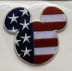 Nip Walt Disney World Mickey Mouse American Flag Stars Stripes Iron-on Patch
