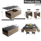 3 In-1 Multi-function Lift Top Coffee Table Dining Table With 4 Stools Grey