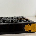 Antique  Abacus Lotus Flower  Chinese  Wood bamboo  Brass Accents 