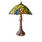 Stained Glass Table Desk Lamp Tiffany Style  24  Tall Floral Design 16  Shade
