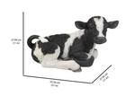 Black Cow Lying Down Garden Statue Home Decor Lifelike Farm Animal Yard