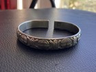 Vintage Chinese Hand Carved Silver Bangle Bracelet