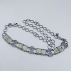 Chico s Belt Silver Metal Boho Chain With Clear Resin Accents Os Vintage