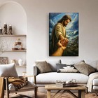 Jesus Christ Helping Hand Wall Art Canvas Poster Inspirational Religious Decor