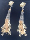 Unique Vintage Tribal Tassel Earrings Southwestern Or Middle Eastern Ethnic