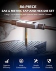 86pc Titanium Coated Steel Tap And Die Set Sae Metric Tools Tapping Thread