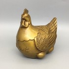 Chinese Antique Brass Carved Exquisite Hen Statues Collection Decor Art Gift