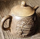Old Vintage-antique Hand Made Yixing Chinese Hand Carved Scenic Teapot
