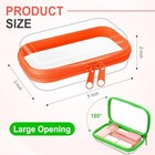  4 Pcs Hard Clear Zipper Case Makeup Bags Plastic 5 X 3 X 2 In Fluorescent
