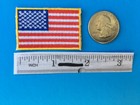 Small Usa American Flag Embroidered Patch Iron-on Sew-on Gold Border 1    X 1    