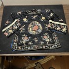 Vintage Silk Embroidered Jacket Floral Dragon Lotus 1920s 30s Asian Robe Kimono