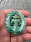 Unique Excellent Chinese Old Jadeite Jade Hollow Hand Carved  kwanyin  Pendant