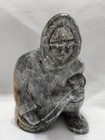 Old Inuit Eskimo Art Carved Grey Stone Sculpture Signed Luke