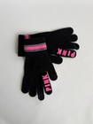 Victoria s Secret Pink Hot Pink Logo Knit Black Warm Casual Toch Screen Gloves