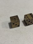 Brass Dice Lot Of 2  Vintage Gambling Squared Cube 5 8  Over 1 Oz  Each