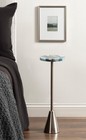 Sitara Modern Coastal Round Drink Table  8 X 8 X 23  Blue Agate