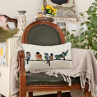 12x20 Lumbar Pillow Decorative Throw Pillows small Hand-painted Outdoor Birds Pi