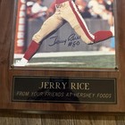 Jerry Rice Plaque Brown Nfl Football San Francisco 49ers Hershey Foods Signed