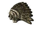 Vintage Silver Tone Native American Head Feathers Chief Lapel Pin Badge Tie Tac