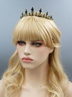Black Crystal Princess Tiara Crown Wedding Bridal Party Pageant 295 Antique Gold