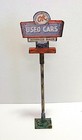 1 18  1 24 Scale Diorama Vintage Worn Ok Used Cars 2-sided Neon Looking Sign