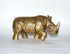 Old Rhino Office Desk Sculpture Brass Animal Theme Idol Living Room Decor Rd964