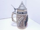 Vintage King Austria Lidded Beer Stein Handpainted German Couple Relief