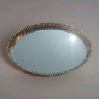 Vanity Perfume Makeup Mirror Ornate Gold Frame Dresser Table Tray 13 X 9 Vintage