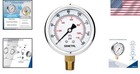 0-160 Psi Glycerin-filled Air Pressure Gauge - 2 5  Stainless Steel  Lower Mount