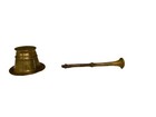 Vintage Mortar And Pestle  solid Brass Pharmacy Herbs Apothecary Medicine Patina