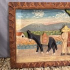 Vintage Mexican Folk Art Wood Carving Bas Relief 8    X 10    One Piece Wall Hanging